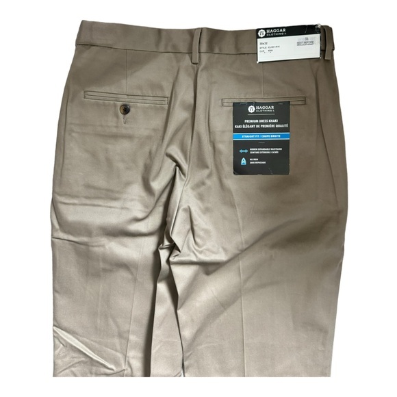 Haggar Men’s Premium Dress Khaki Pants Straight Fit Expandable Waist 30x32 NWT - Picture 11 of 11